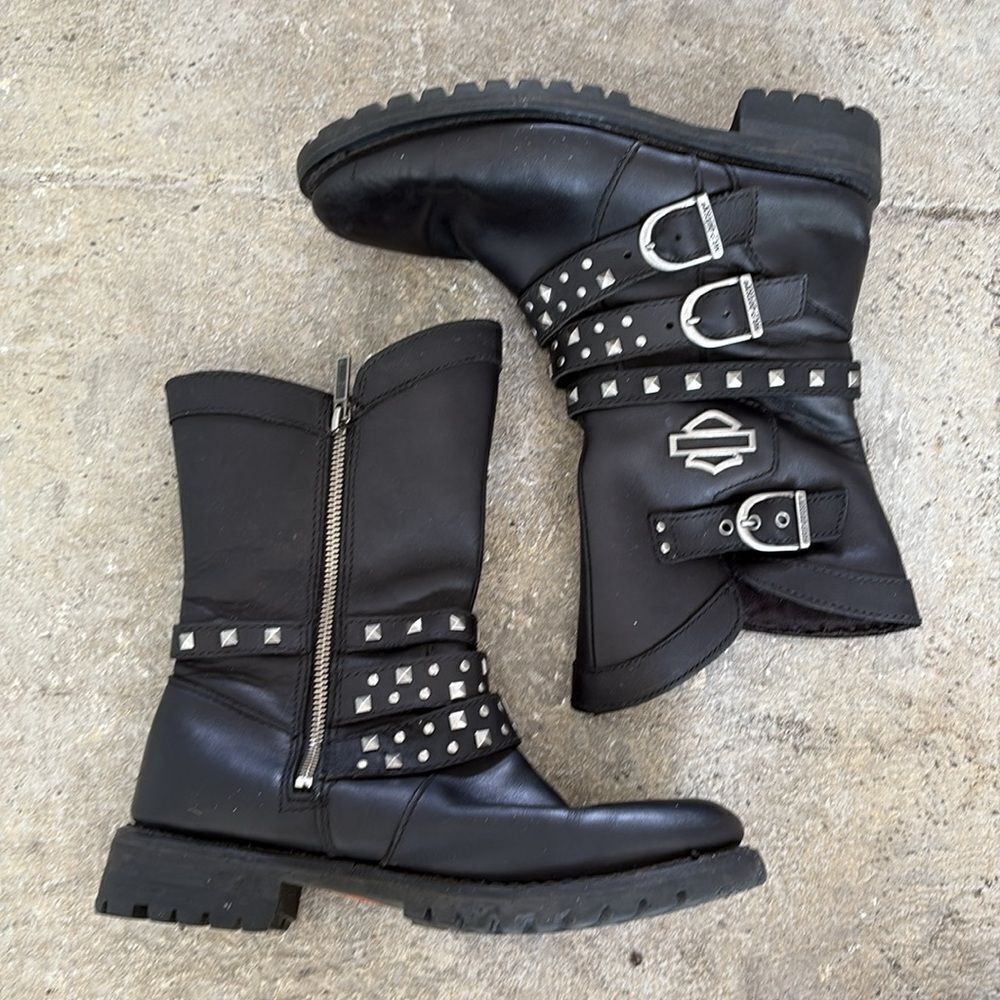 Harley Davidson motorcycle boots. - Picture 2 of 10